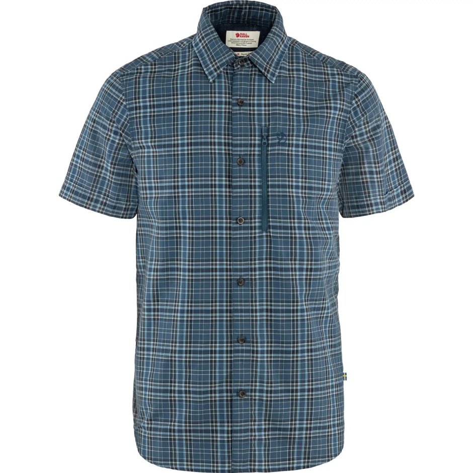 Camisa De Caminhada Abisko Ss M Azul índigo Azul Marinho Escuro Fox Da Montanha