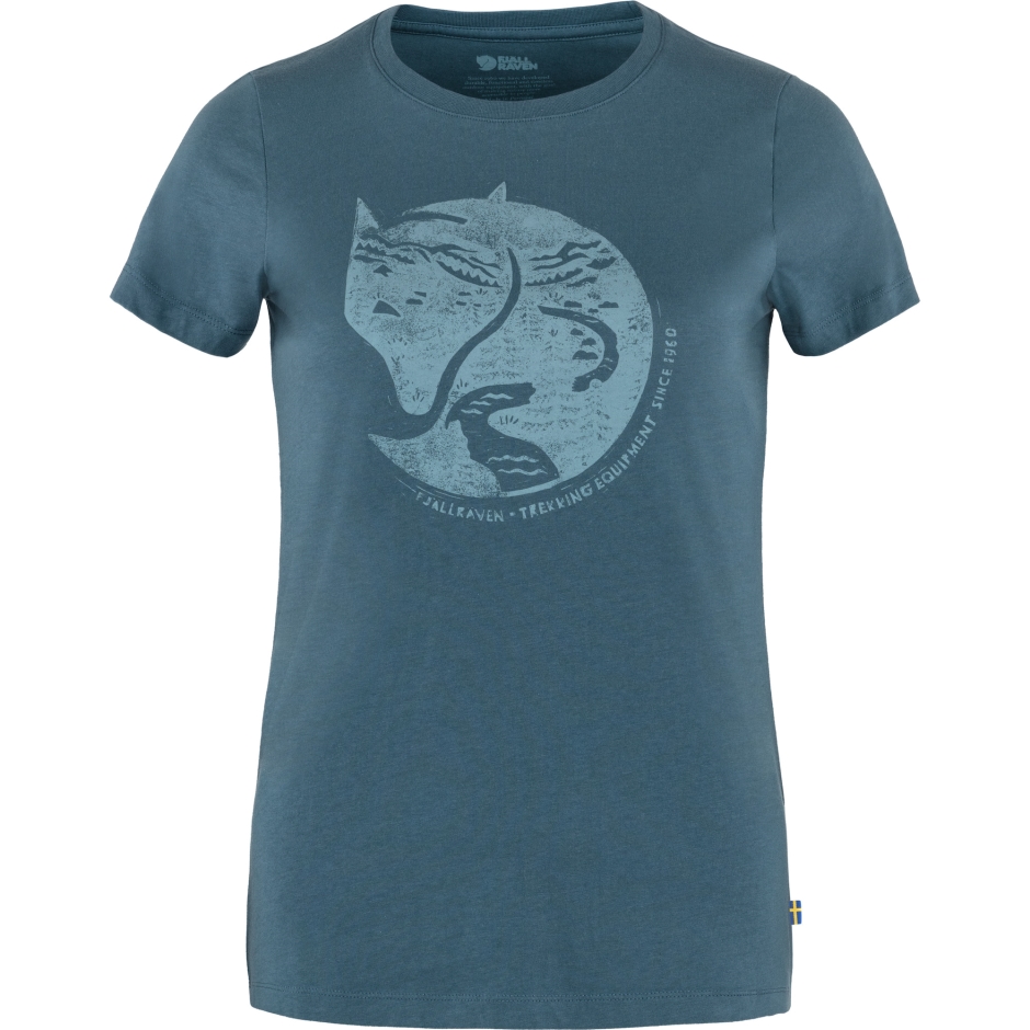 Camiseta Fashion Com Estampa De Raposa ártica E Azul índigo Fjällräven