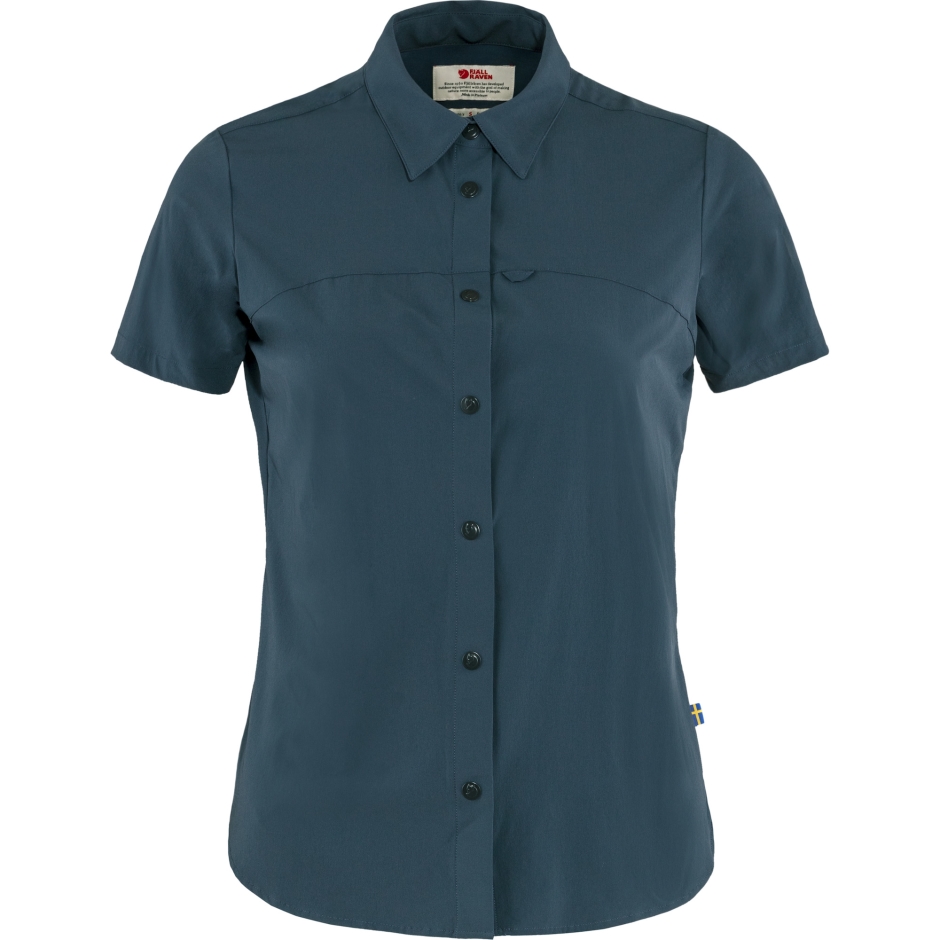 Camisa Azul Marinho High Coast Lite Ss W Mountain Fox