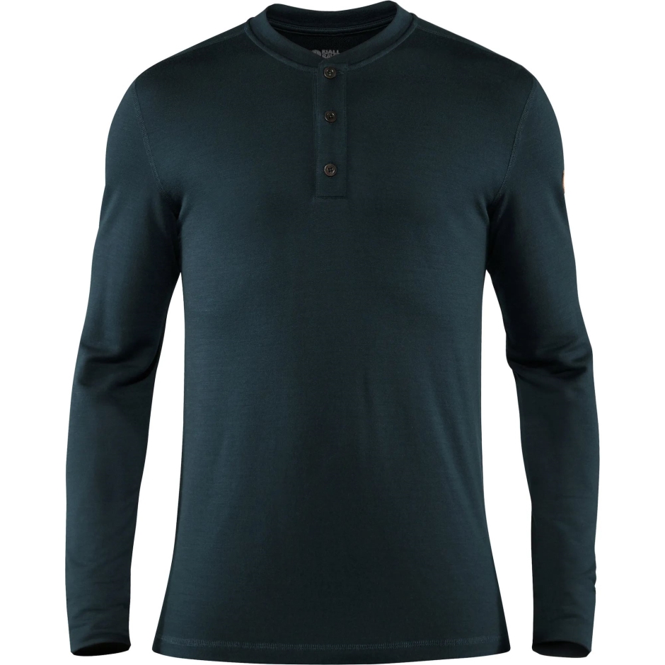 Azul Marinho Escuro Simples Merino Marca Henley M Fjällräven