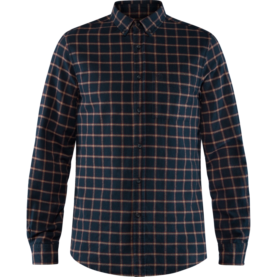 Camisa De Flanela Övik Azul Marinho Escuro Com Raposa Da Montanha