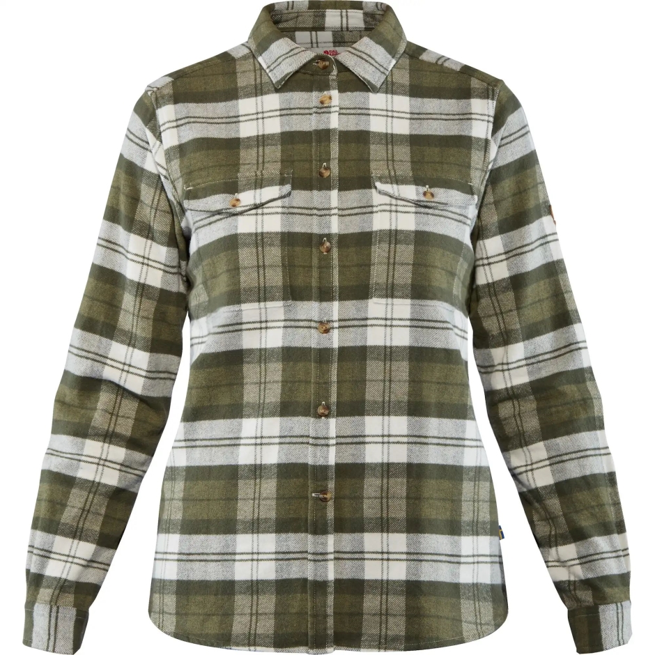 Camisa De Flanela Pesada Fjällräven Verde Fogo Övik W