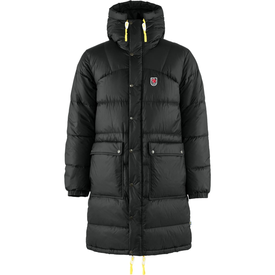 Parka Longa Expedição Preta Com Raposa ártica