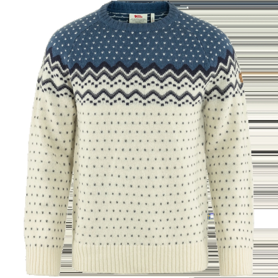 Suéter Övik Malha M Giz Branco-azul índigo Fjällräven