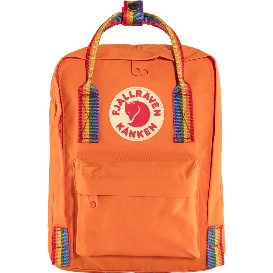 Kånken Arco-íris Mini Raposa Da Montanha Padrão De Arco-íris Laranja Queimado