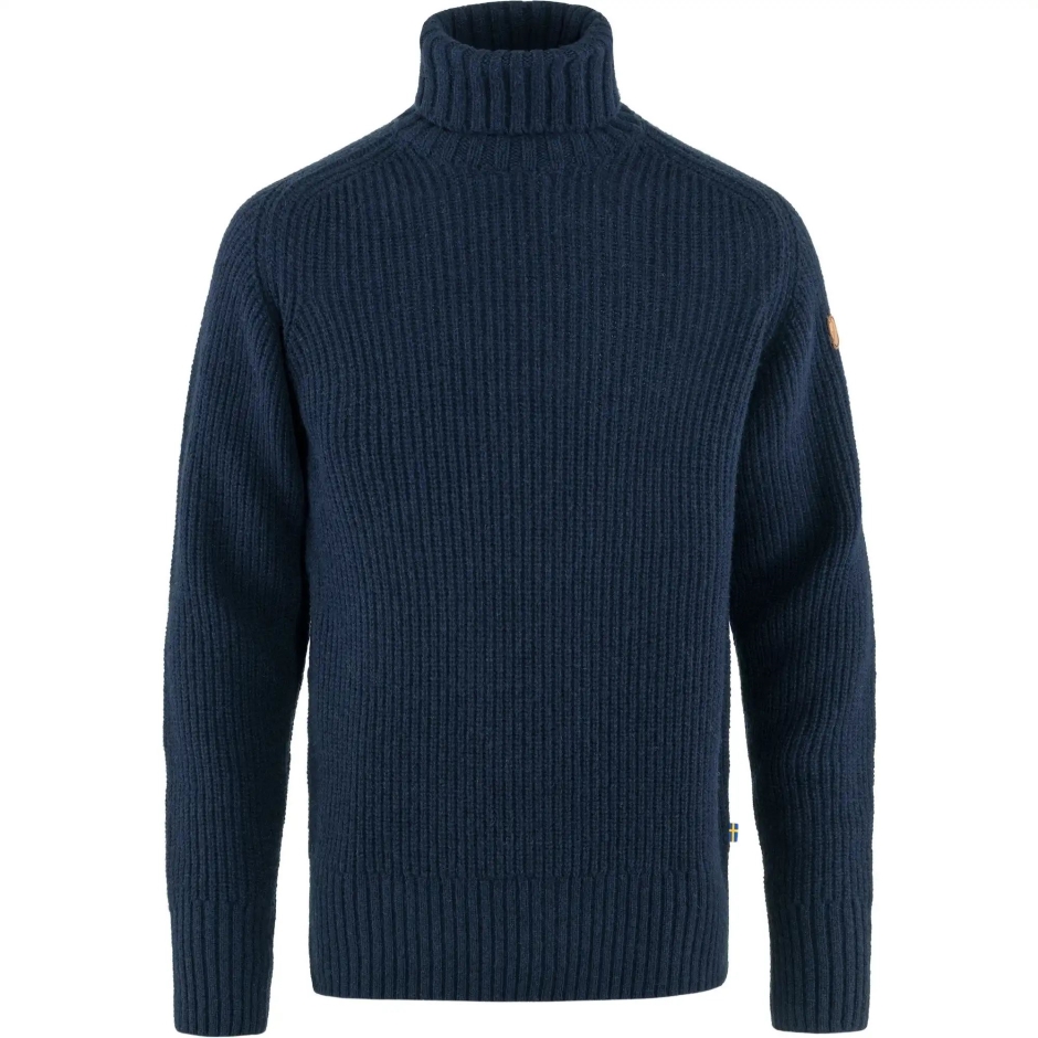 Suéter Decote Redondo Övik Azul Marinho Escuro Com Fjällräven
