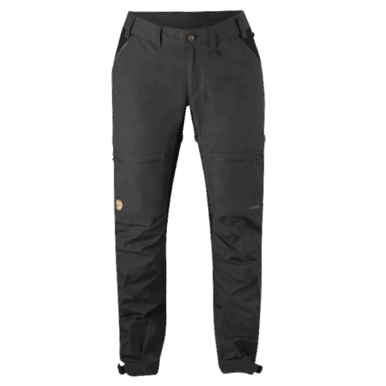 Calça Abisko Lite Trekking Com Zíper E Short Fjällräven Cinza Escuro/preto