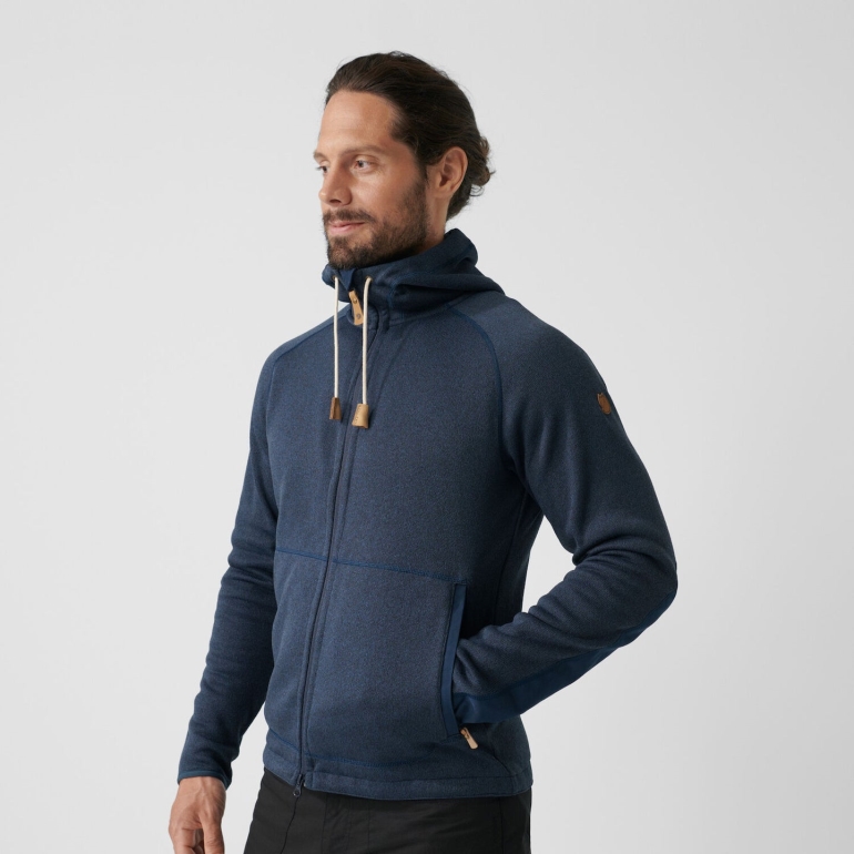 Moletom Com Capuz De Lã Da Marca Fjällräven Övik M Cinza Escuro