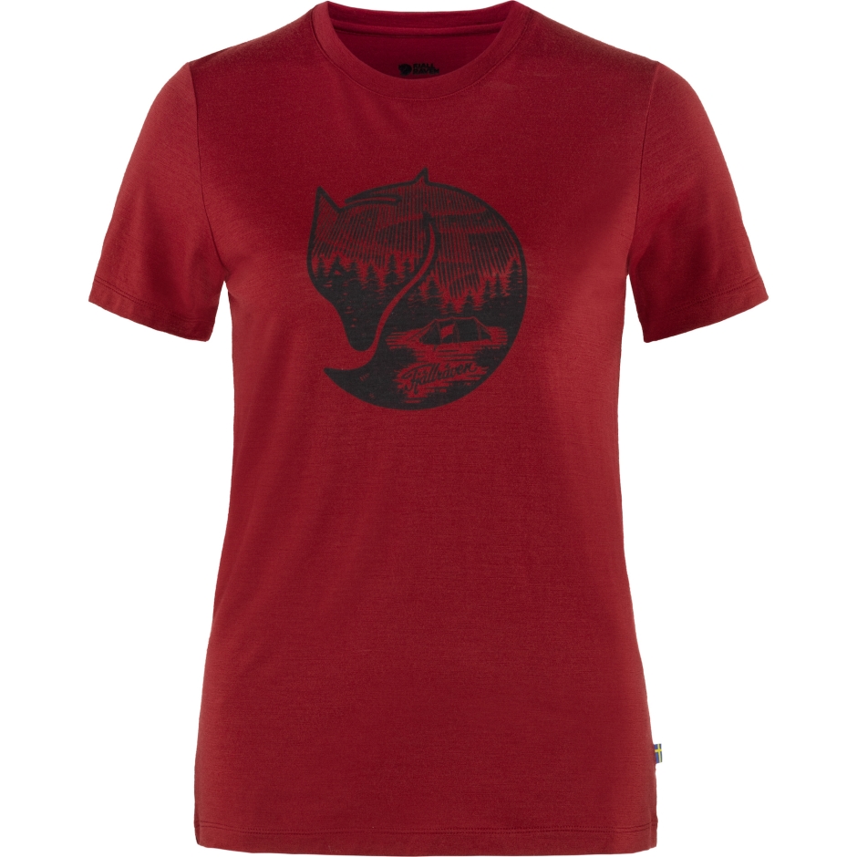 Fjällraven Abisko Lã Fox Ss W Romã Vermelho Escuro Marinho
