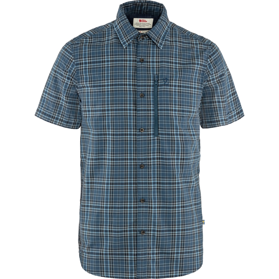 Fjällräven Brand Indigo Blue-escuro Marinho Abisko Camisa De Caminhada Ss M