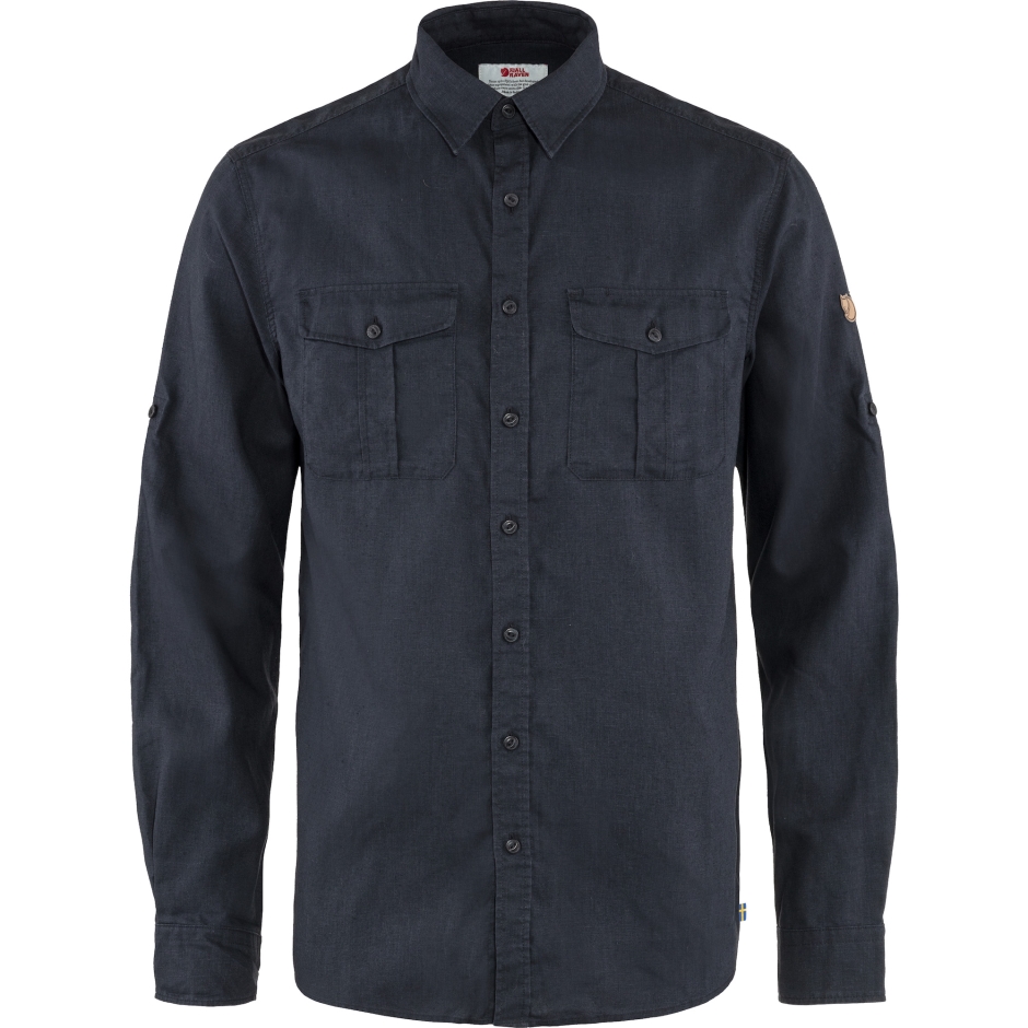 Camisa De Viagem Azul Marinho Escuro Fjällräven Övik Ls M