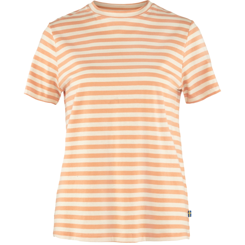 Camiseta Listrada Art W Land Sort Rosa-giz Branco Fjällräven