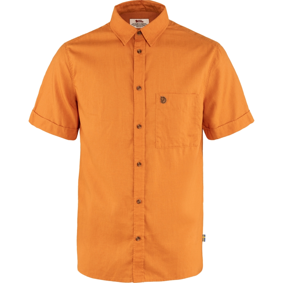 Camisa De Viagem Fjällräven Laranja Picante Övik Ss M