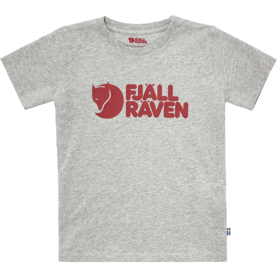 Fjällräven Kids T-shirt Com Logo Cinza Mescla