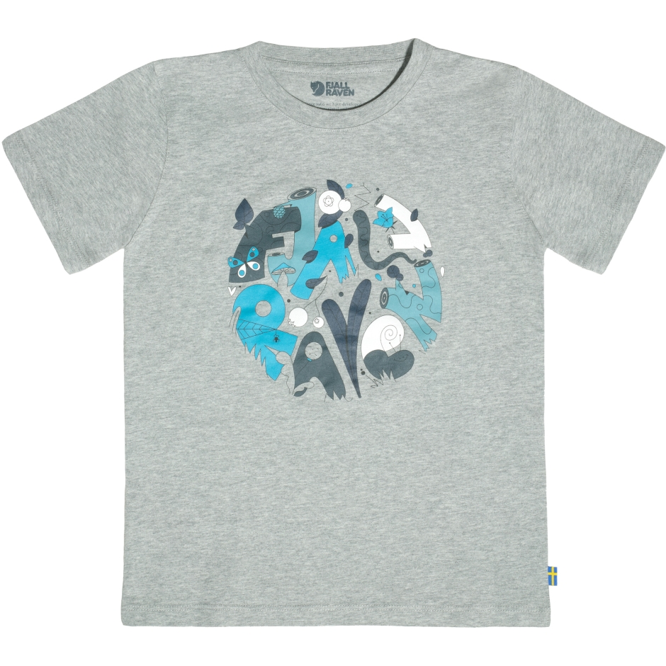 Camiseta Infantil Cinza Melange Descoberta Da Floresta Raposa Da Montanha