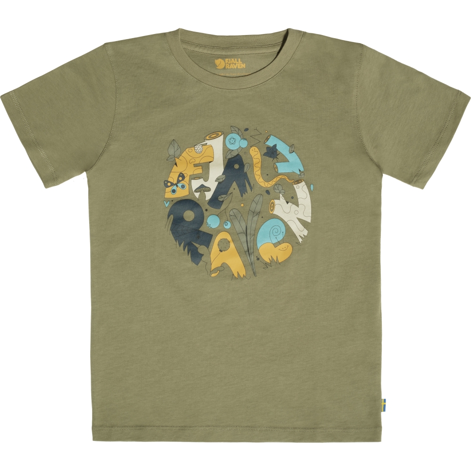 T-shirt Fjällräven Light Olive Kids Descobertas Na Floresta