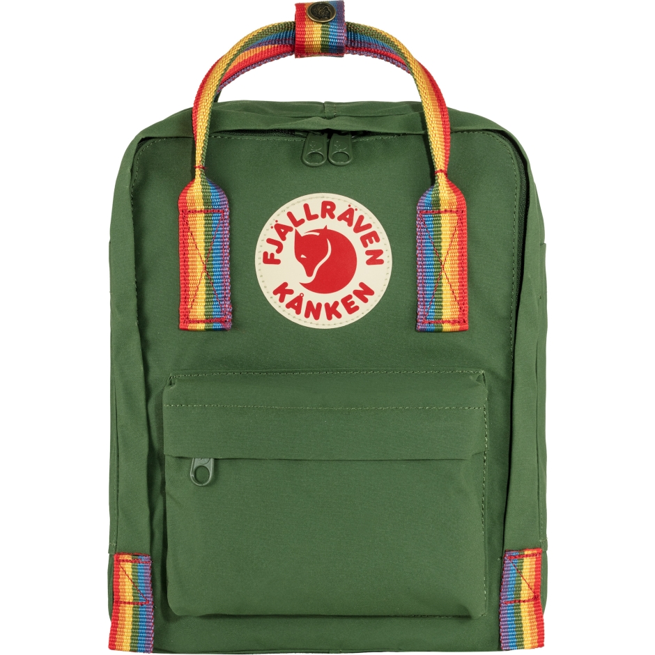 Fjällräven Kånken Arco-íris Mini Abeto Verde Padrão De Arco-íris