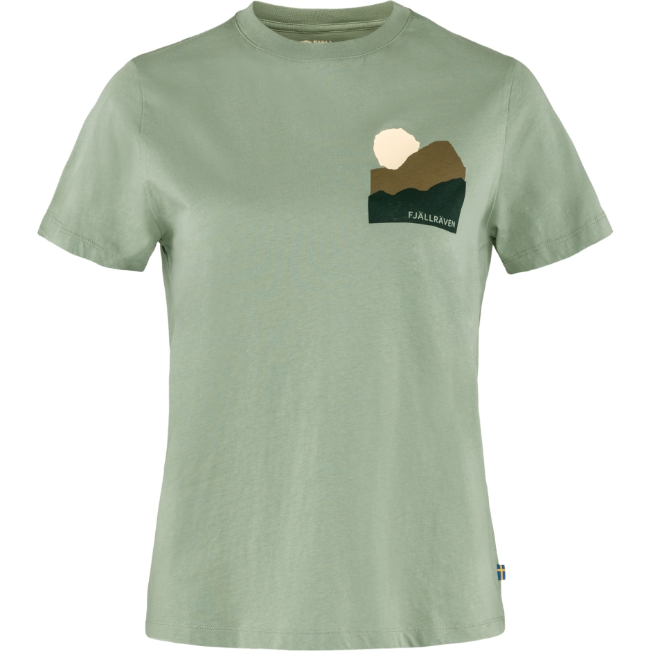 Camiseta Natureza Verde Sálvia Com Raposa Da Montanha
