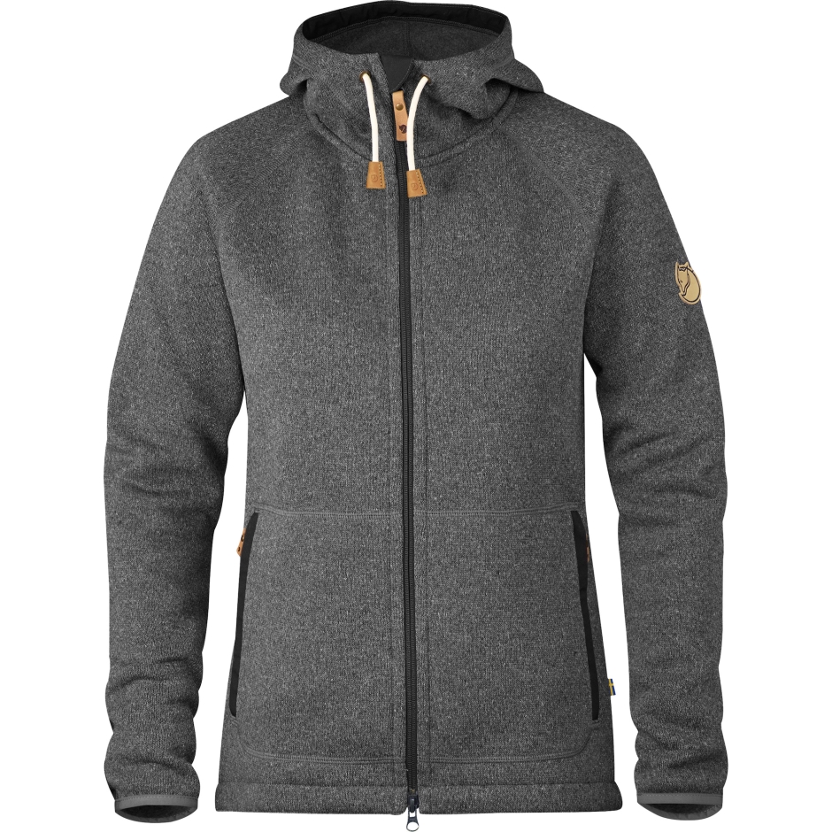 Moletom Com Capuz De Lã Övik Cinza Escuro Da Marca Fjällräven W