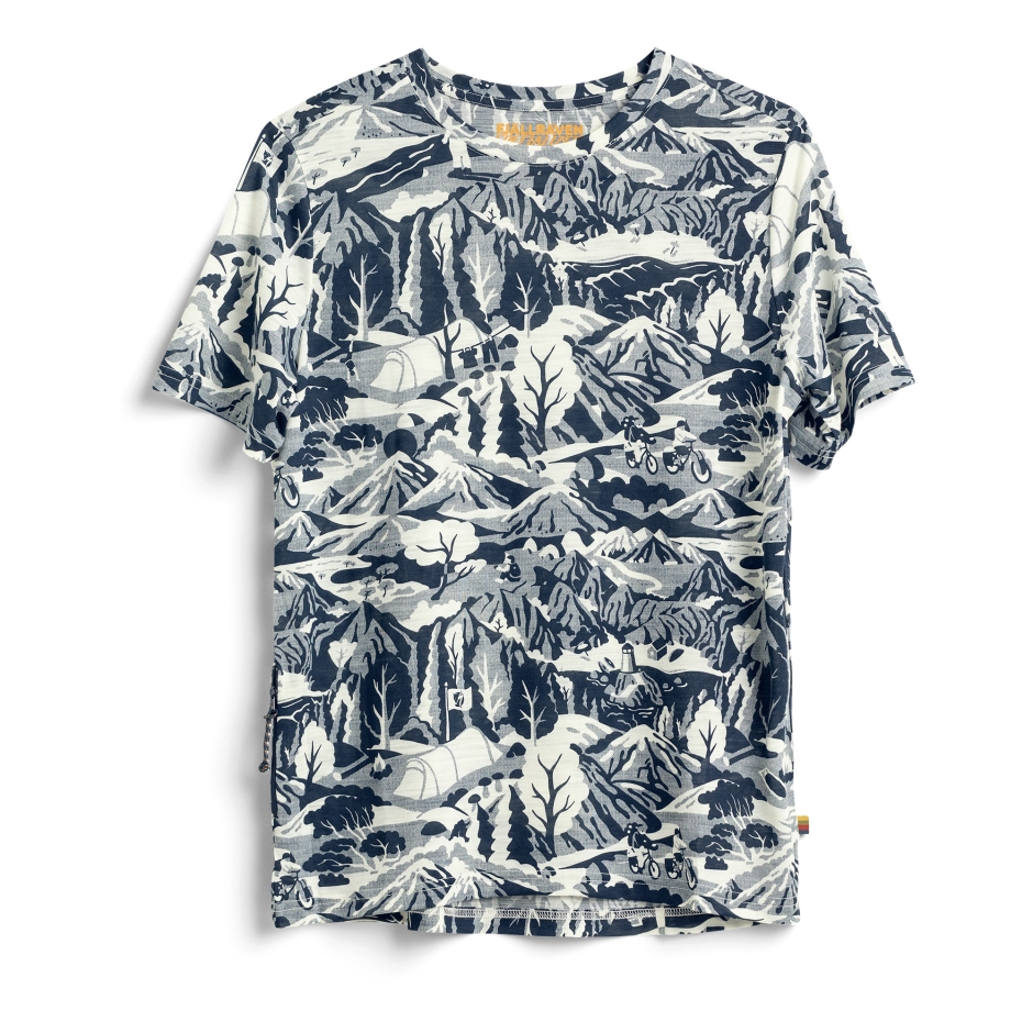 T-shirt Fjällräven Lã Caliswe S/f Com Casca De Ovo Azul Marinho
