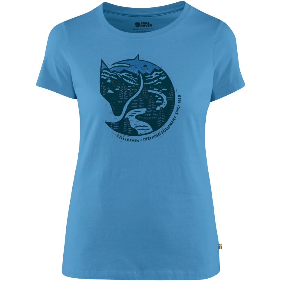 T-shirt Fjällräven Com Estampa De Raposa ártica E Azul Rio