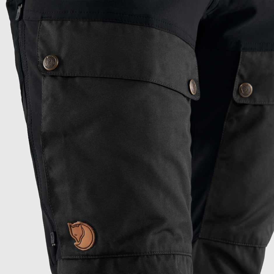 Calça Keb Cinza Pedra Preta Curvada C Curta Fjällräven