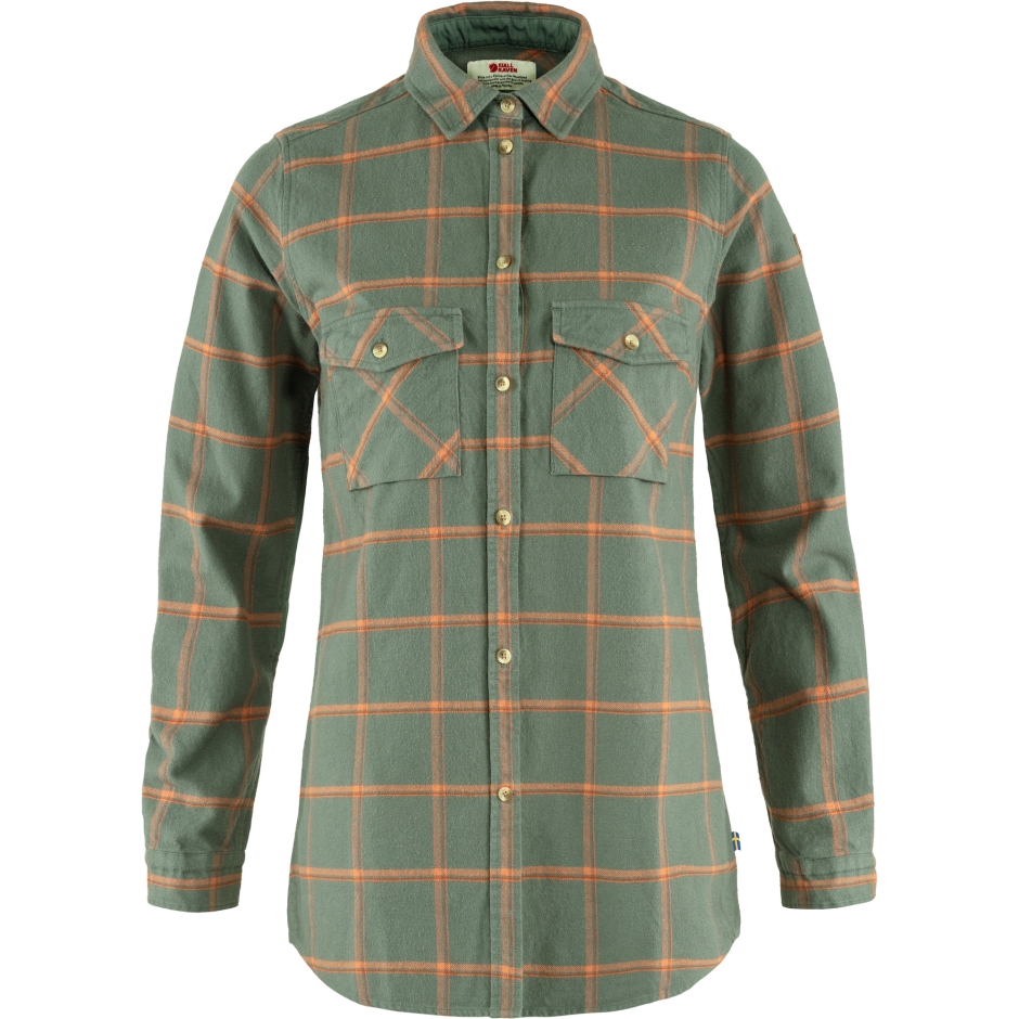 Camisa De Sarja Verde Pátina Marrom Övik Ls W Fjällräven