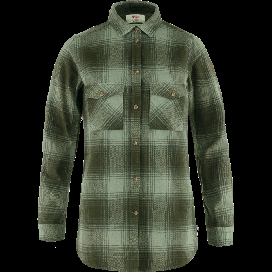 Fjällräven Deep Forest-patina Verde Övik Twill Camisa Ls W