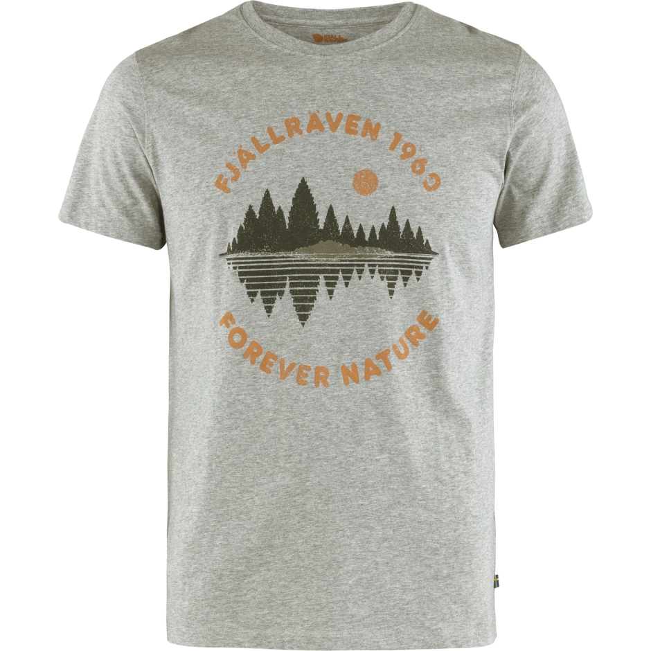 T-shirt Do Espelho Da Floresta M Raposa Da Montanha Cinza
