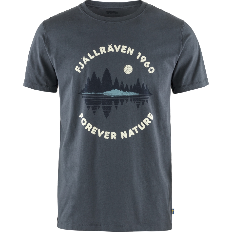 T-shirt Com Espelho De Floresta Fjällräven Azul Marinho
