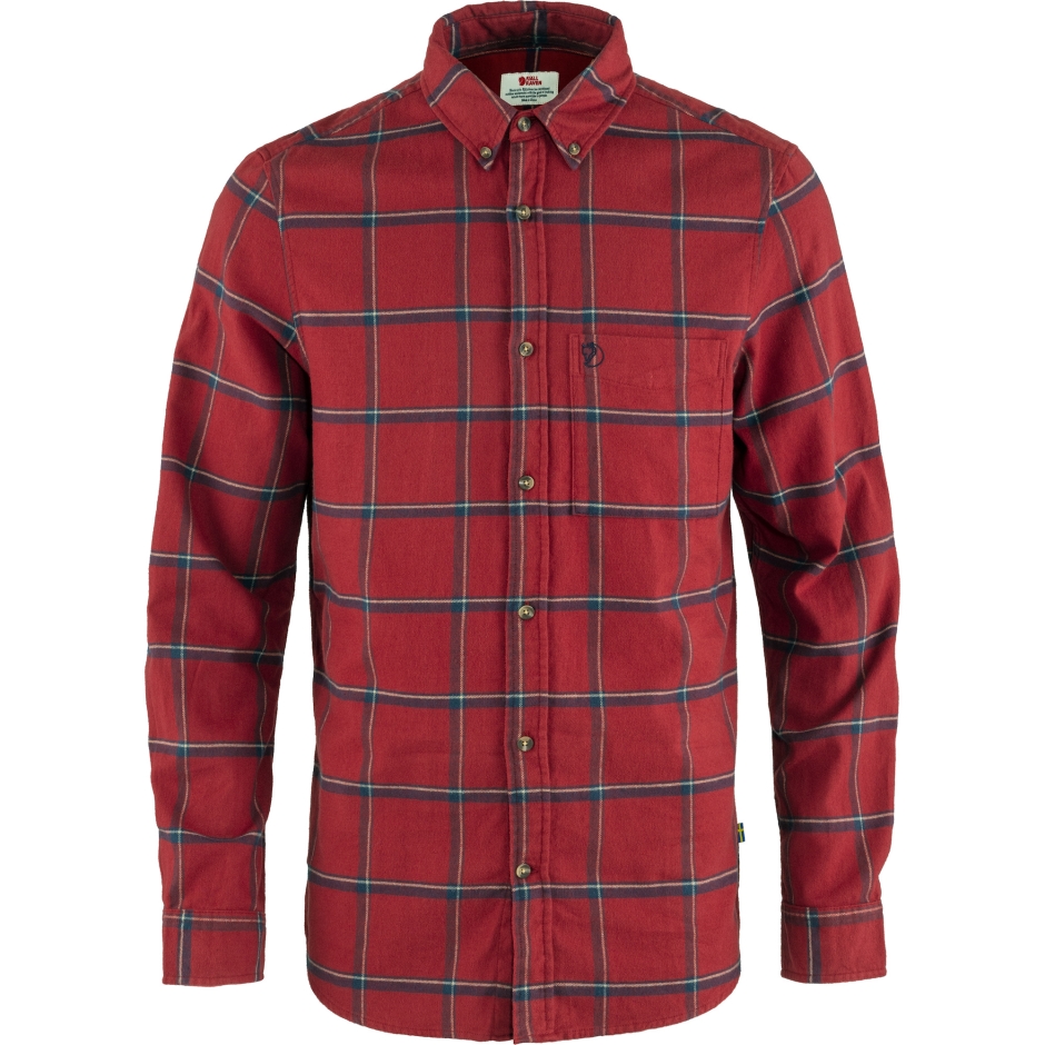 Fjällräven Brand Red Oak-navy Övik Camisa De Flanela Conforto M