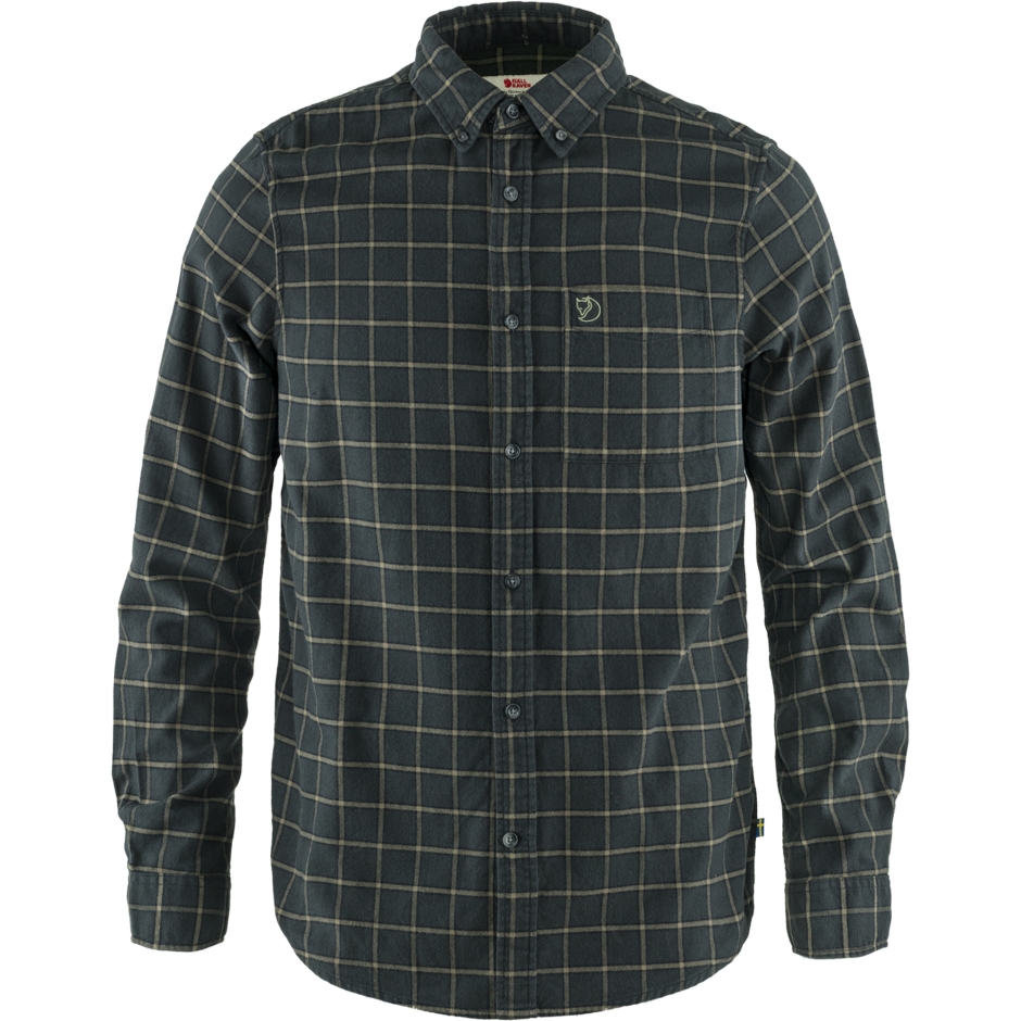 Camisa De Flanela Övik Cinza Escuro Com Raposa Da Montanha