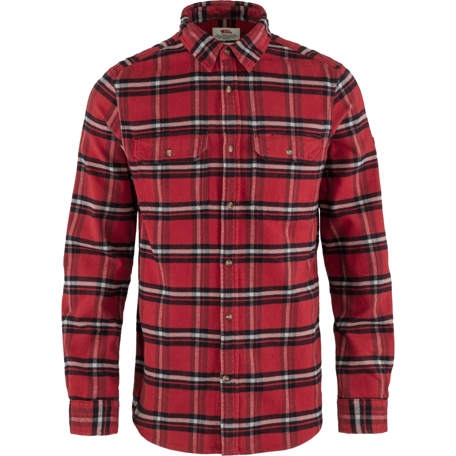 Camisa De Flanela Pesada Övik Com Costura Em Carvalho Vermelho Fjällräven