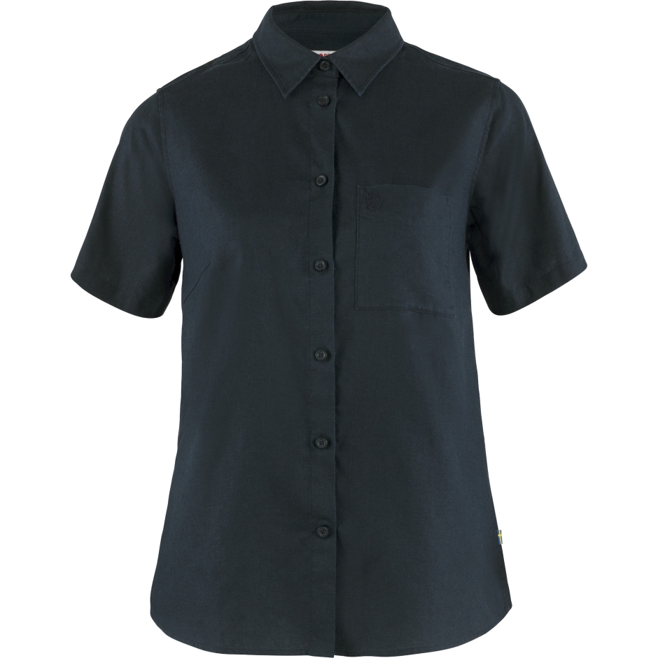 Camisa De Viagem Azul Marinho Escuro Fjällräven Övik Ss W