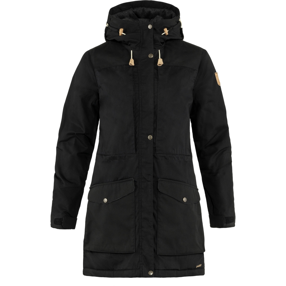 Parka Acolchoada De Lã Preta Fjällräven Marca Singi W