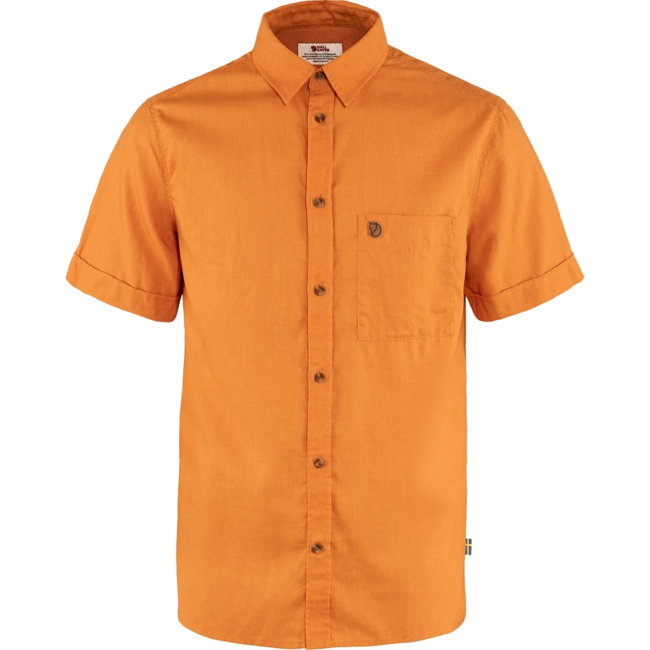 Camisa De Viagem Laranja Picante Fjällräven Övik Ss M