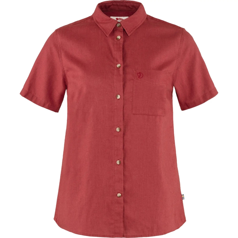 Camisa De Viagem Övik Vermelho Framboesa Ss W Fjällräven